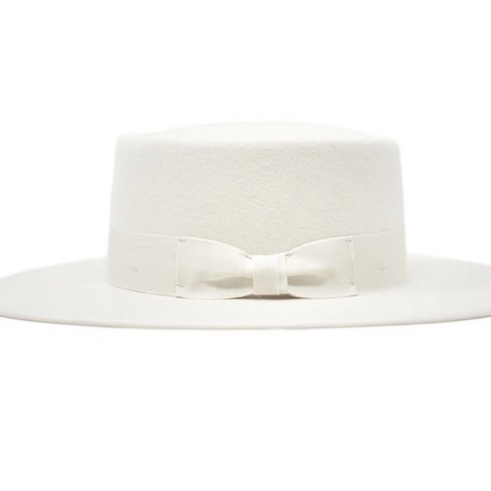 Tastes Like Honey Hat Ivory Wool Flat Brim - Picture 4 of 6